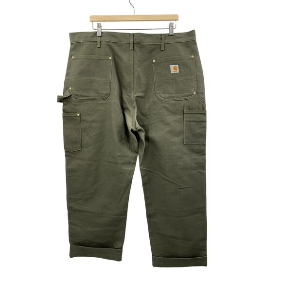 Carhartt Green original dungaree Pants 40 x 30 - Picture 2 of 4